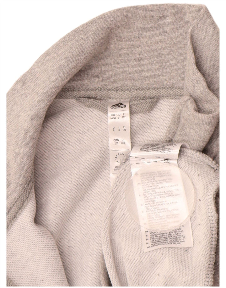 ADIDAS Mens Tracksuit Top Jacket UK 44/46 Large Grey Cotton