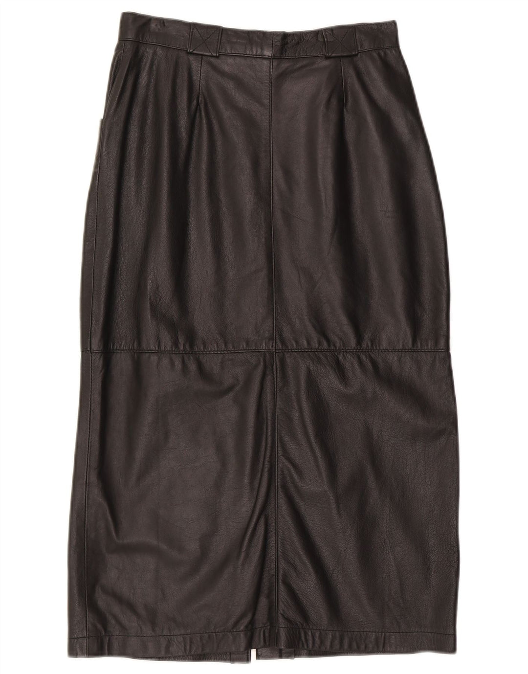 Vintage Womens Leather Skirt W28 Medium Black