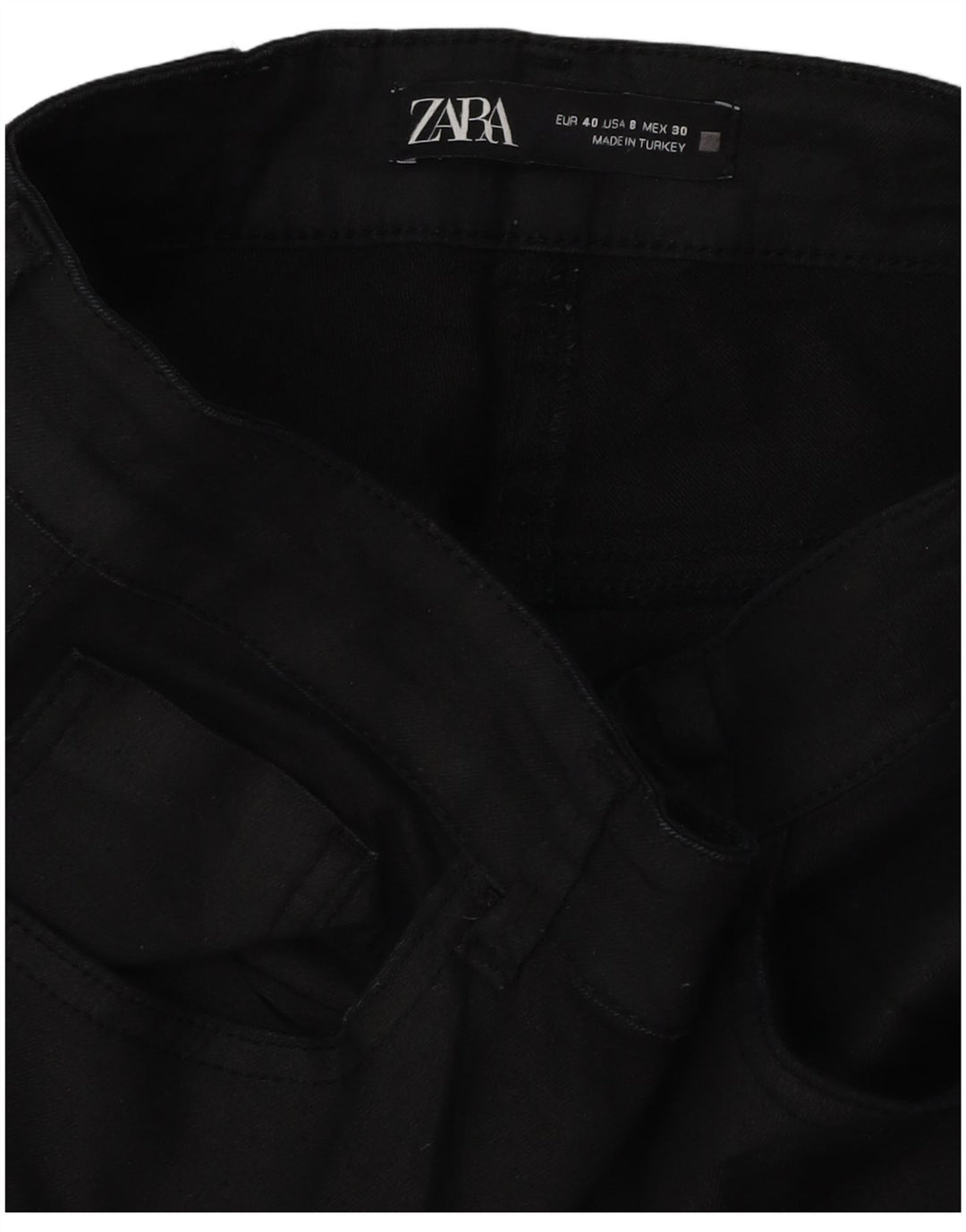 Zara Womens Slim Casual Trousers EU 40 Medium W30 L26 Black