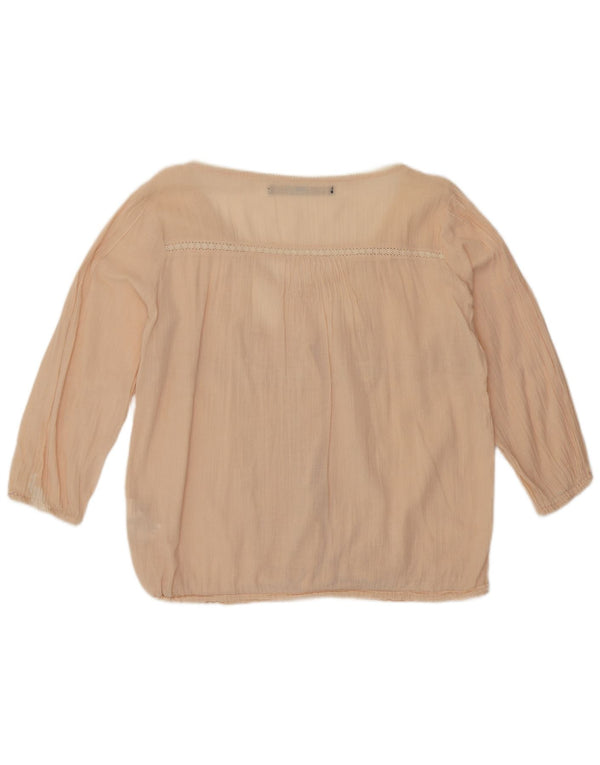 Zara Womens Shirt Blouse UK 16 Large Pink Cotton