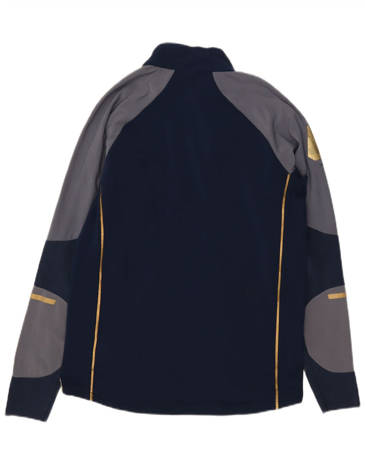 Adidas Mens Pullover Tracksuit Top UK 38/40 Medium Navy Blue Colourblock