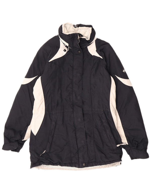 Columbia Womens Oversized Padded Jacket UK 10 Small Navy Blue Colourblock