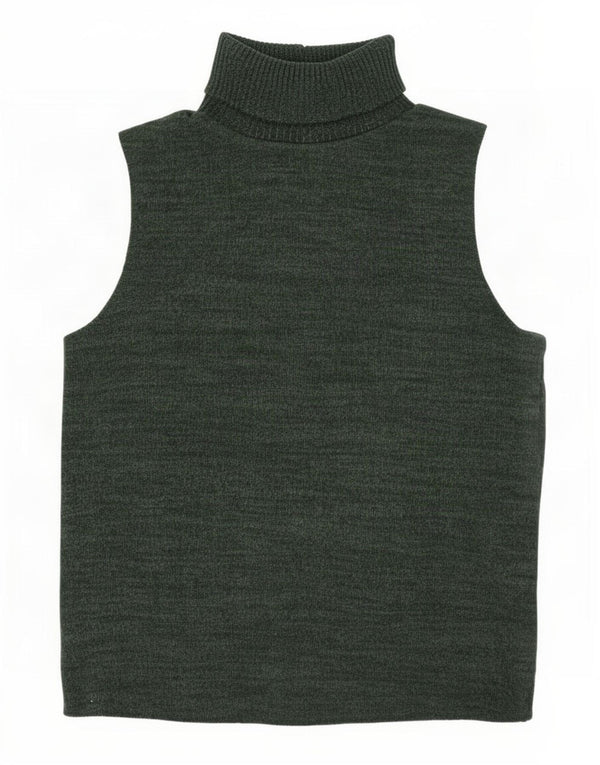 Zara Womens Vest Top UK 14 Medium Green Flecked Cotton