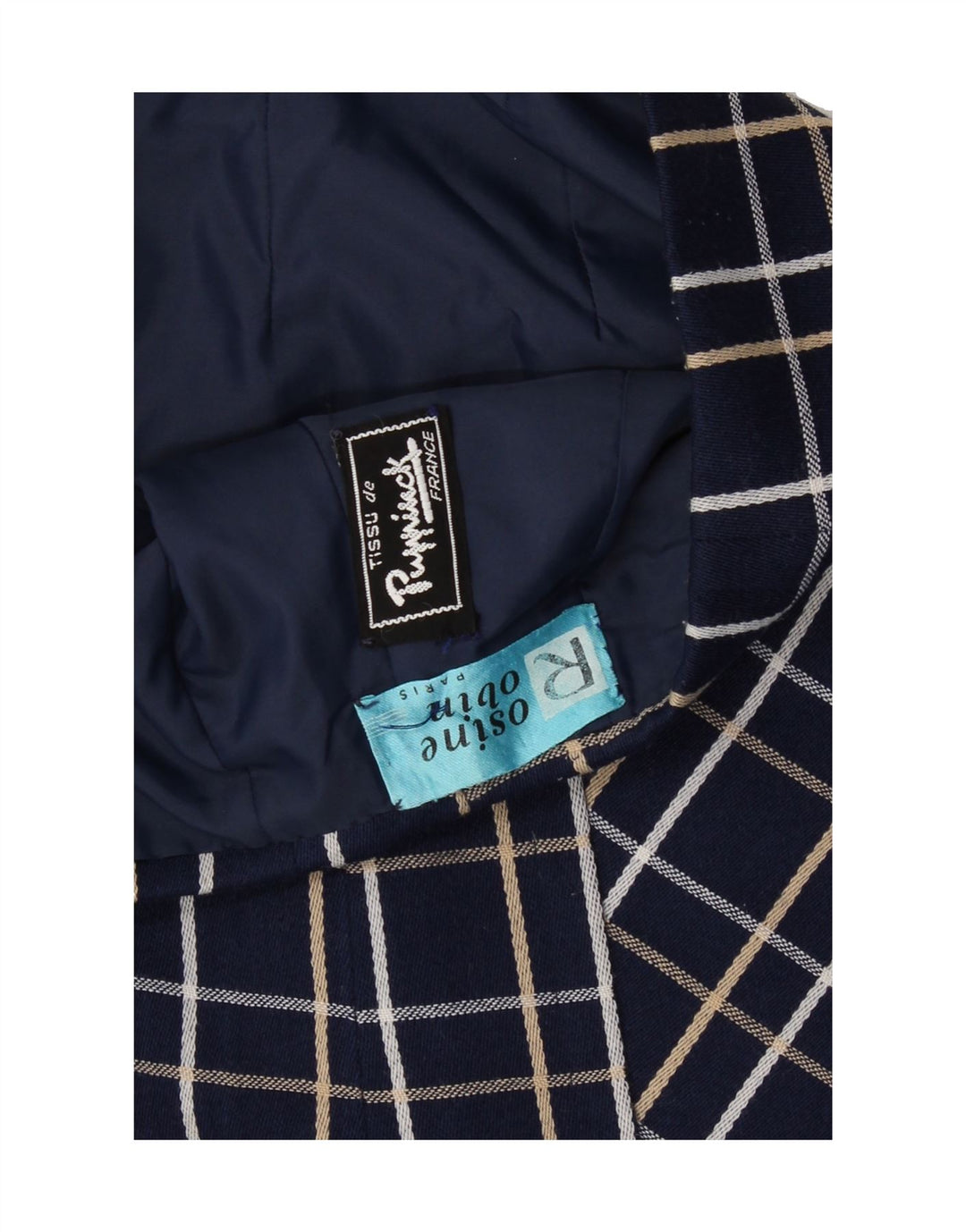 VINTAGE Womens A-Line Skirt W26 Small Navy Blue Check Vintage Vintage and Second-Hand Vintage from Messina Hembry 