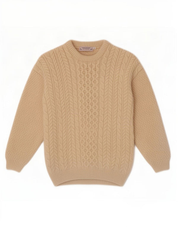 Highland Home Industries Womens Boat Neck Jumper Sweater UK 10 Small Beige