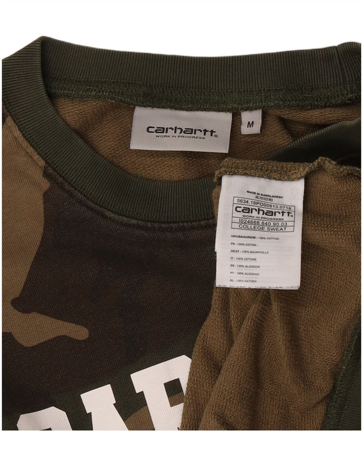 Carhartt Mens Graphic Sweatshirt Jumper Medium Khaki Camouflage Cotton