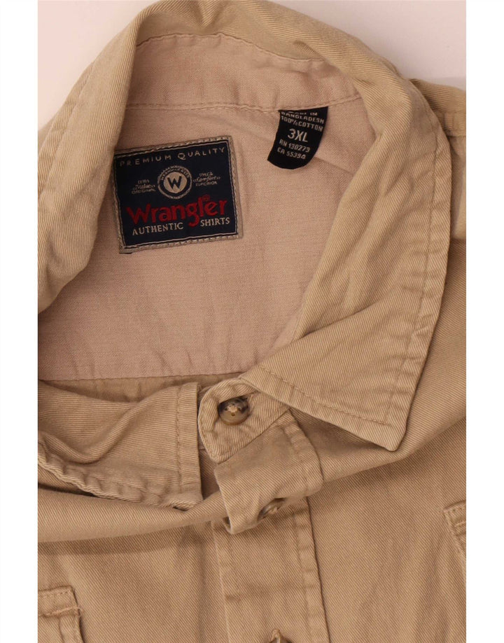 Wrangler Mens Shirt 3XL Beige Cotton