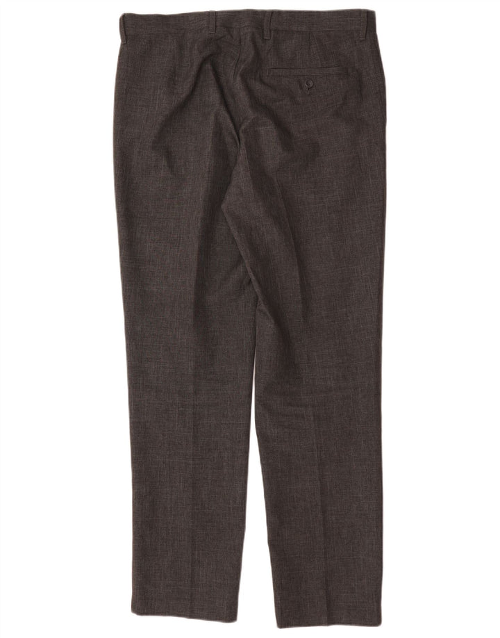 Marks & Spencer Mens Slim Suit Trousers W34 L31 Grey Polyester