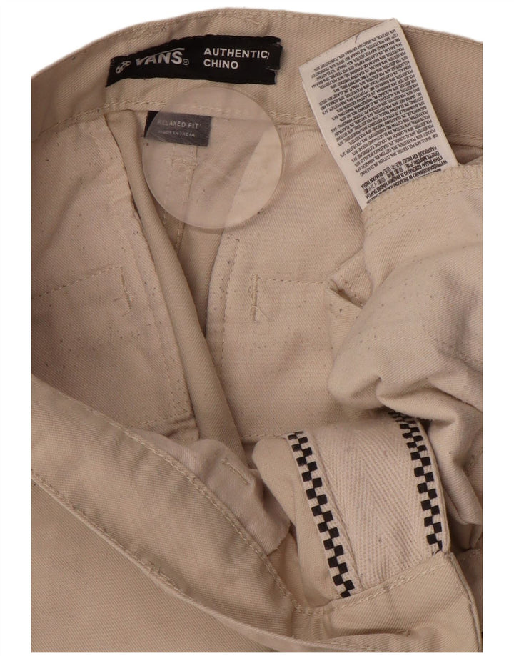 VANS Mens Relaxed Fit Chino Trousers W28 L30  Beige Polyester