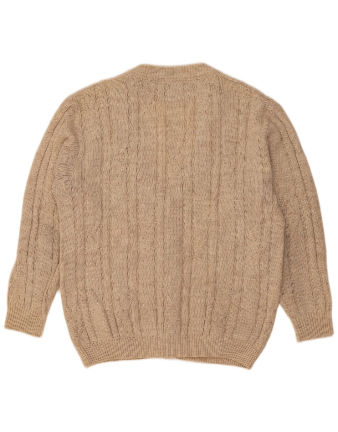 Angelo Greco Mens Cardigan Sweater IT 48 Medium Beige Alpaca Wool