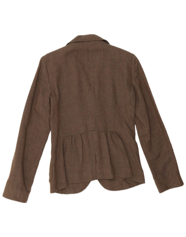 Max & Co. Womens 2 Button Blazer Jacket UK 14 Medium Brown Linen