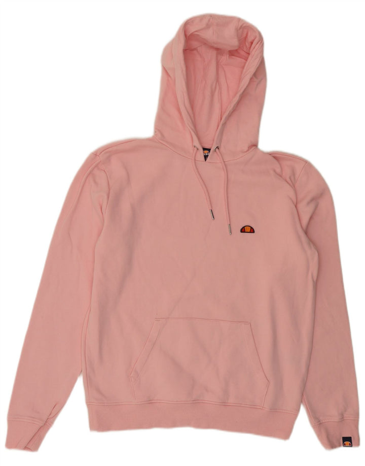 ELLESSE Womens Hoodie Jumper UK 12 Medium Pink Cotton