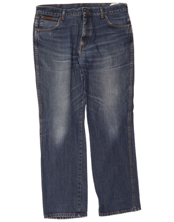 Wrangler Mens Texas Straight Jeans W38 L32 Blue Cotton