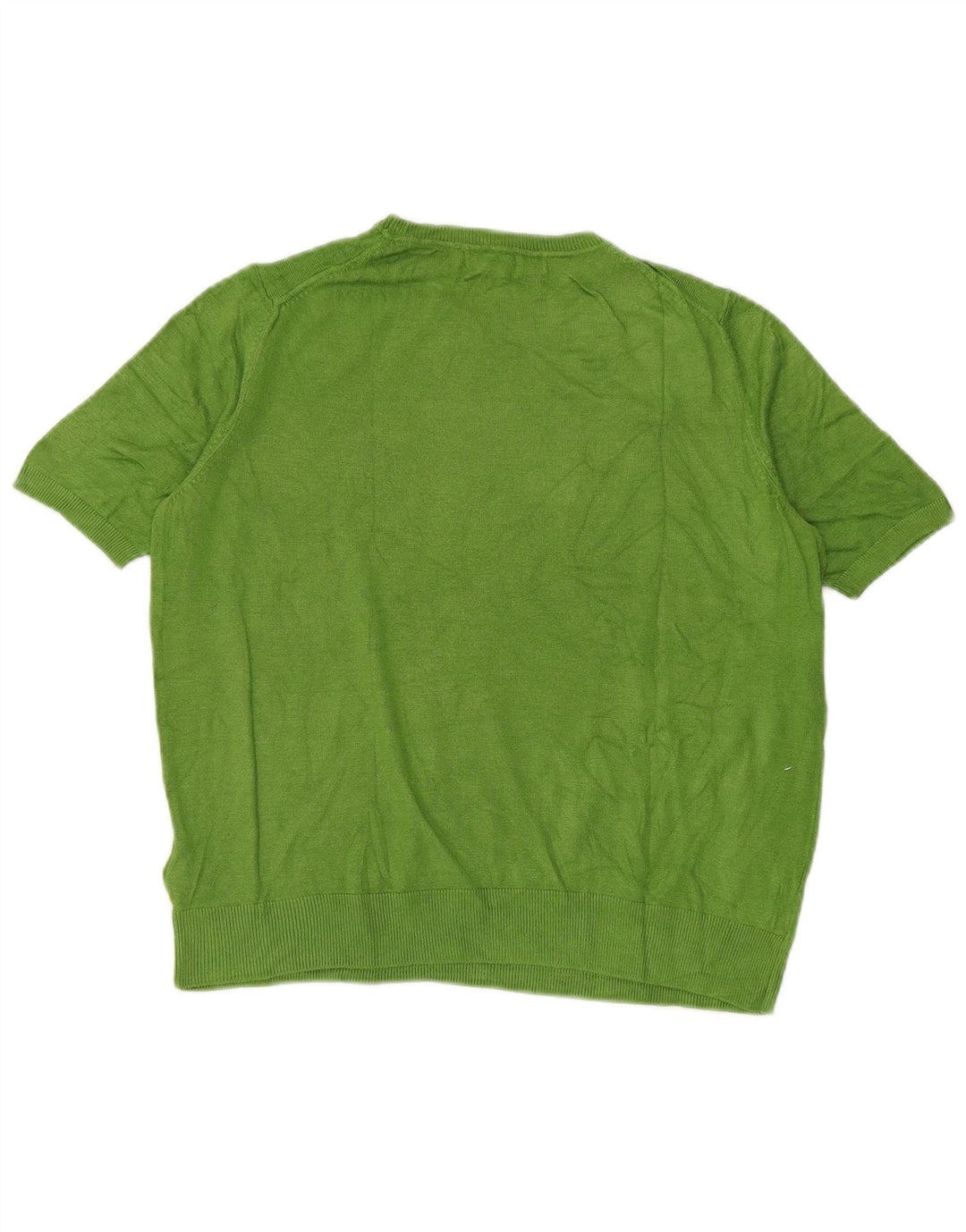 Marks & Spencer Womens Crew Neck Jumper Sweater UK 14 Medium Green