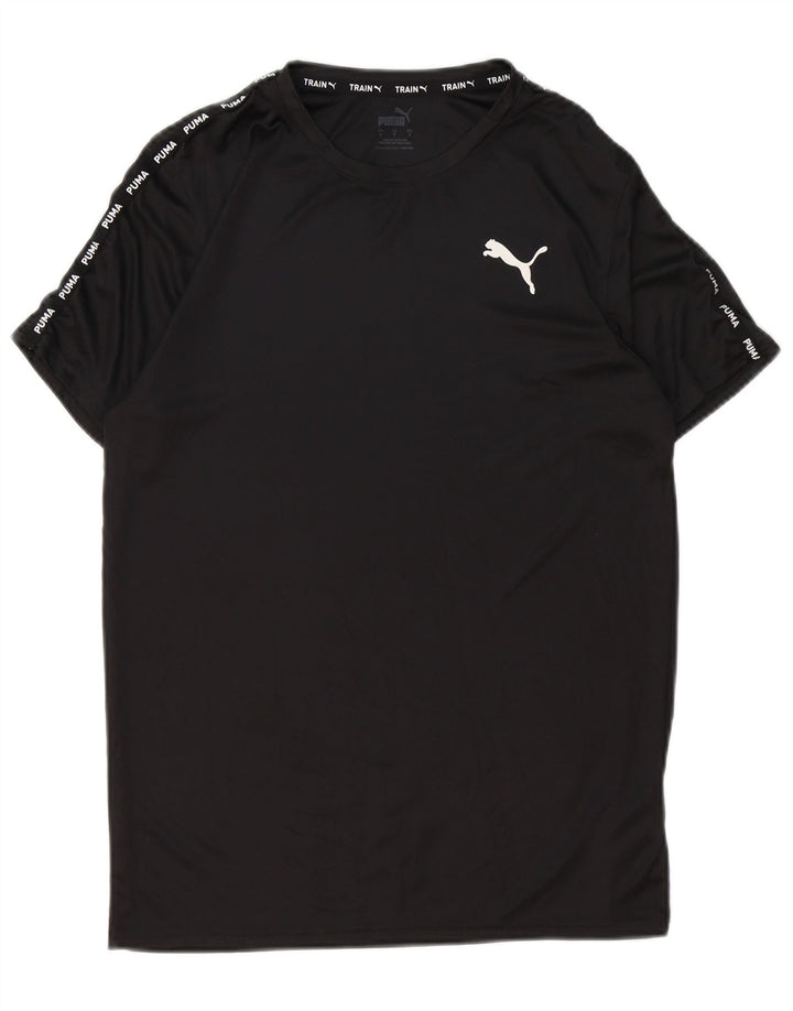 PUMA Mens Graphic T-Shirt Top Small Black Polyester