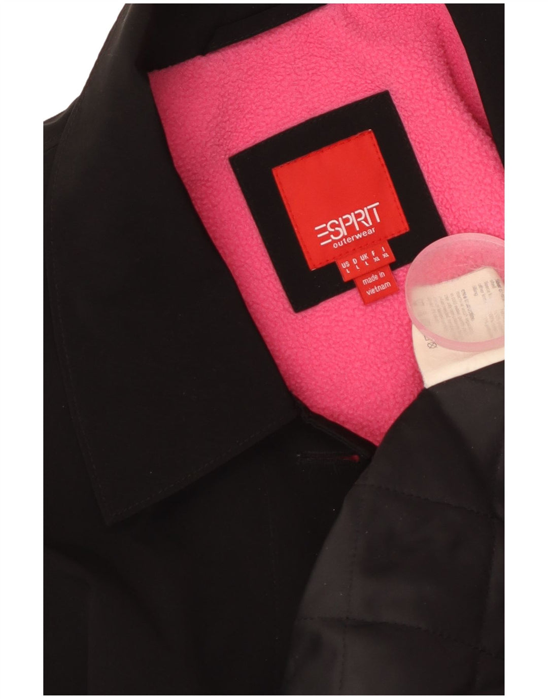 ESPRIT Womens Oversized Overcoat UK 16 Large Black Polyester