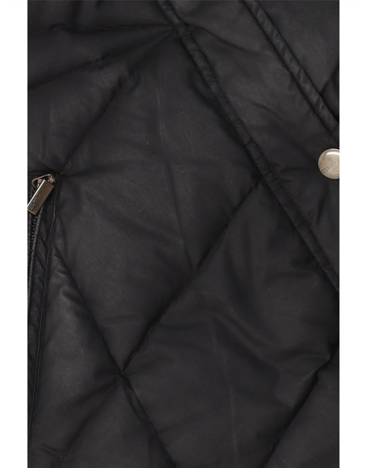 Esprit Womens Padded Jacket UK 16 Large Black Polyester