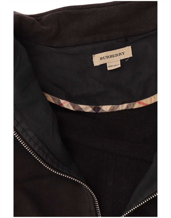 Burberry Boys Tracksuit Top Jacket 9-10 Years Black Striped