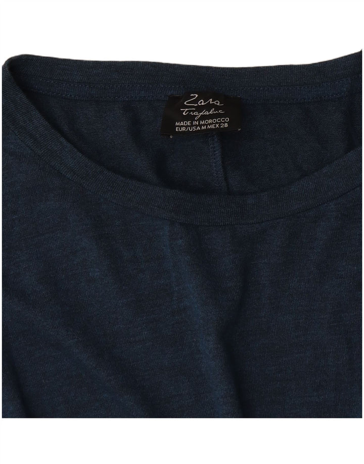 Zara Womens Oversized Blouse Top UK 14 Medium Navy Blue