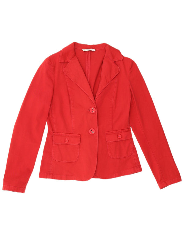 Marella Womens 2 Button Blazer Jacket UK 10 Small  Red Cotton