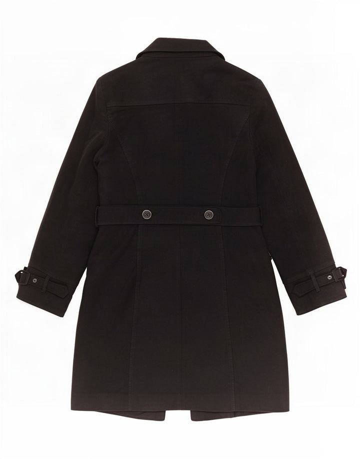 Oasis Womens Windbreaker Coat UK 12 Medium Black Cotton