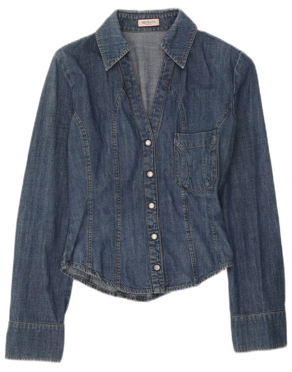 Max & Co. Womens Denim Shirt UK 8 Small Blue Cotton