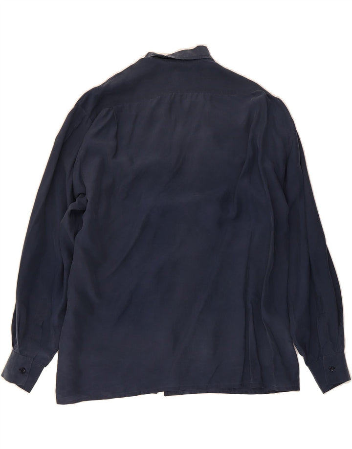 VINTAGE Mens Shirt Medium Navy Blue Vintage Vintage and Second-Hand Vintage from Messina Hembry 