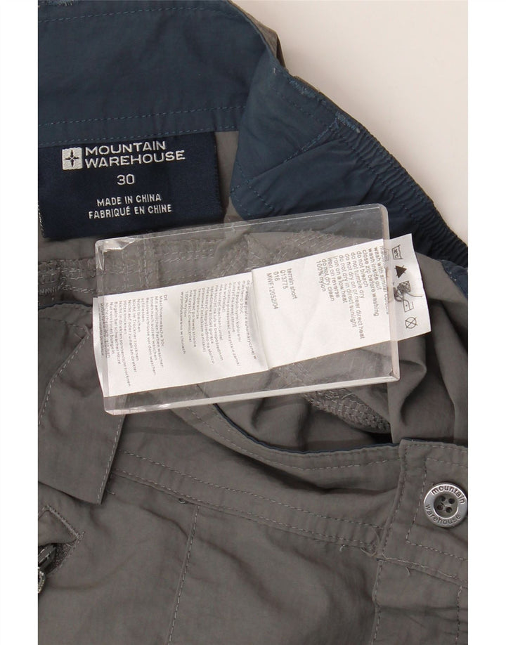Mountain Warehouse Mens Cargo Shorts W30 Medium Grey Nylon