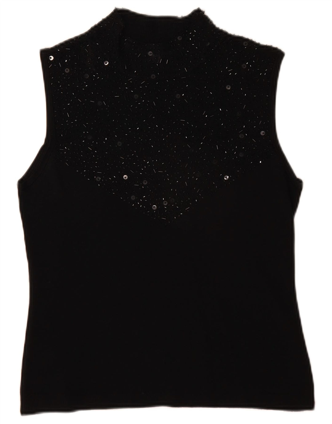 SKY DESIGN Womens Sleeveless Blouse Top US 2 XS Black Rayon
