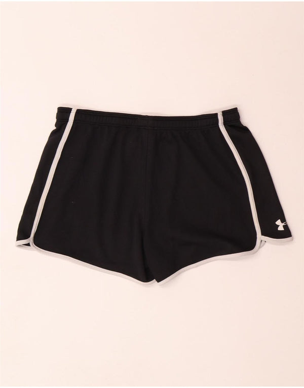 UNDER ARMOUR Womens Heat Gear Graphic Sport Shorts UK 14 Medium  Black