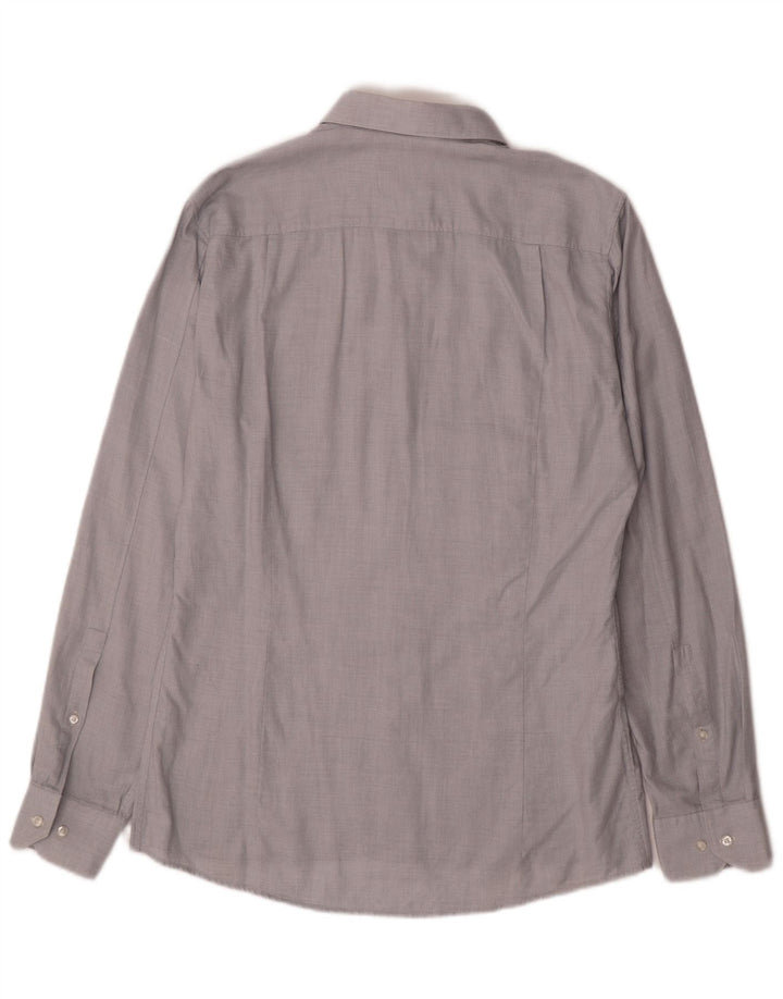 HUGO BOSS Mens Slim Fit Shirt Medium Grey Cotton