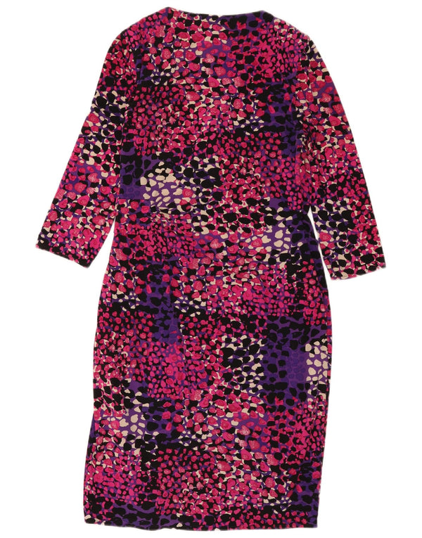 Coast Womens 3/4 Sleeve Sheath Dress UK 12 Medium Multicoloured Spotted