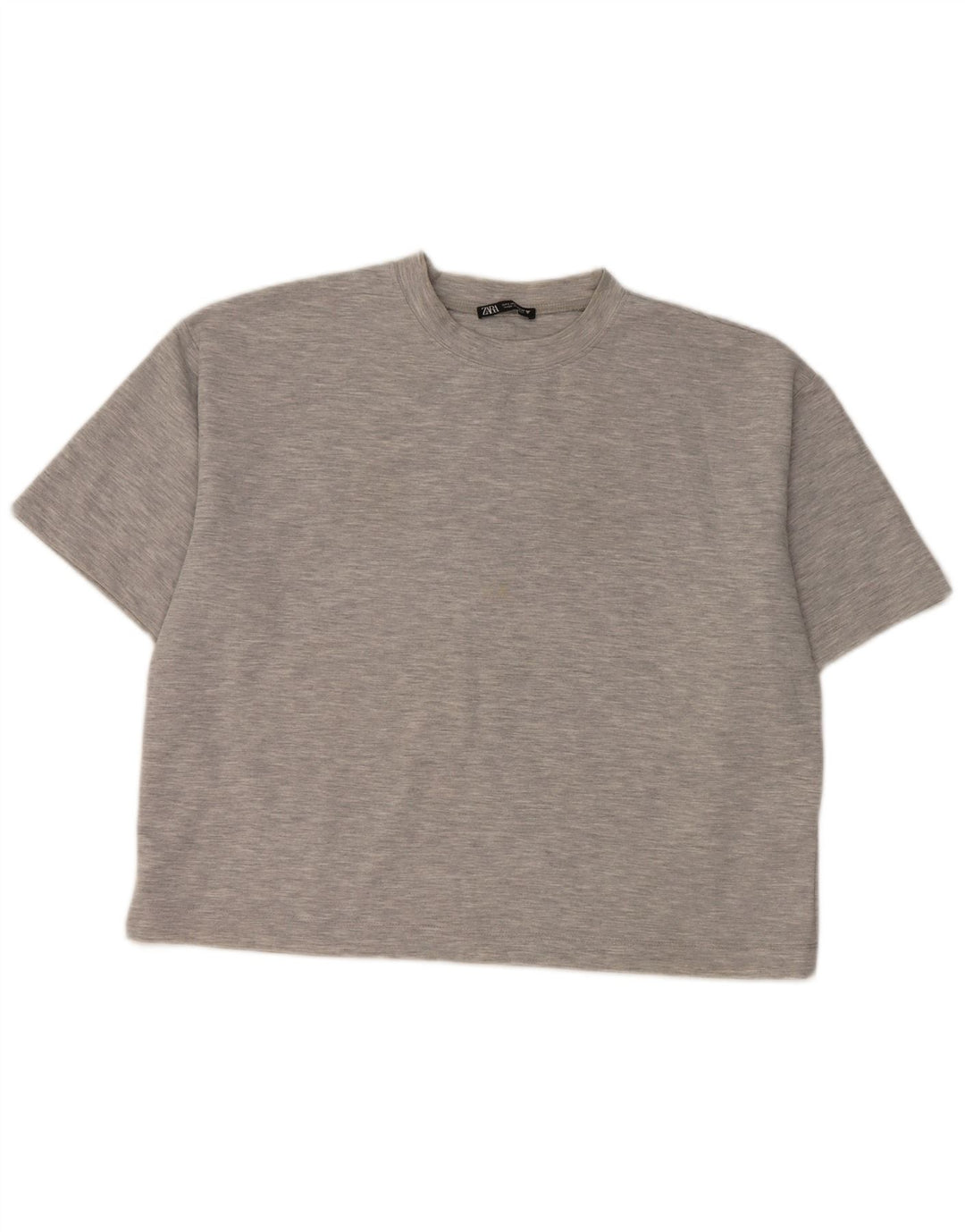 Zara Womens T-Shirt Top UK 16 Large Grey Flecked Polyester