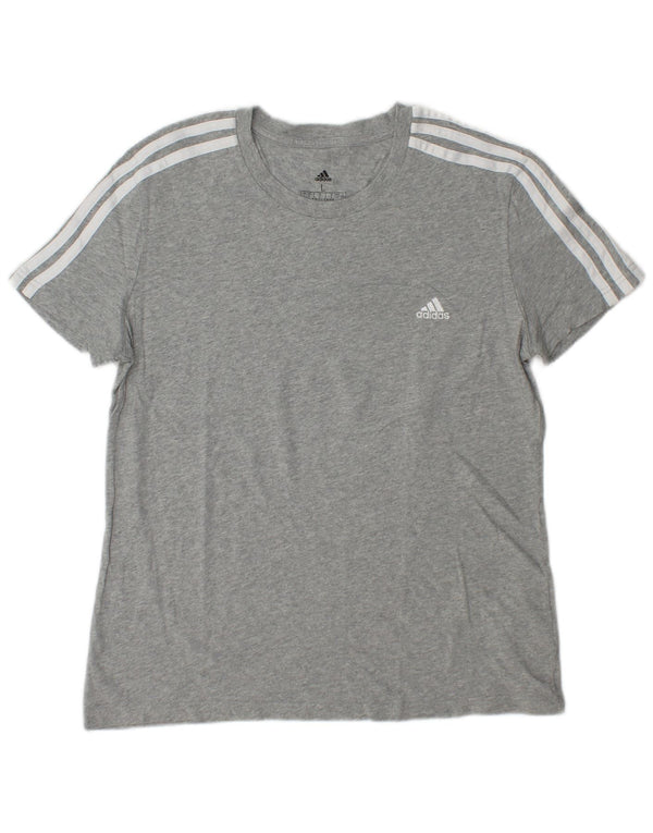ADIDAS Womens T-Shirt Top UK 16/18 Large Grey Cotton