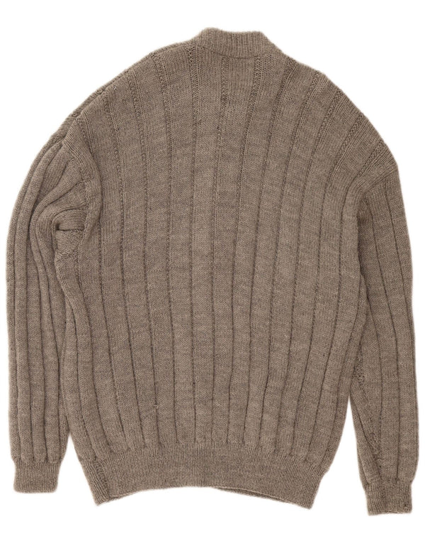 Vintage Mens Cardigan Sweater 2XL Grey