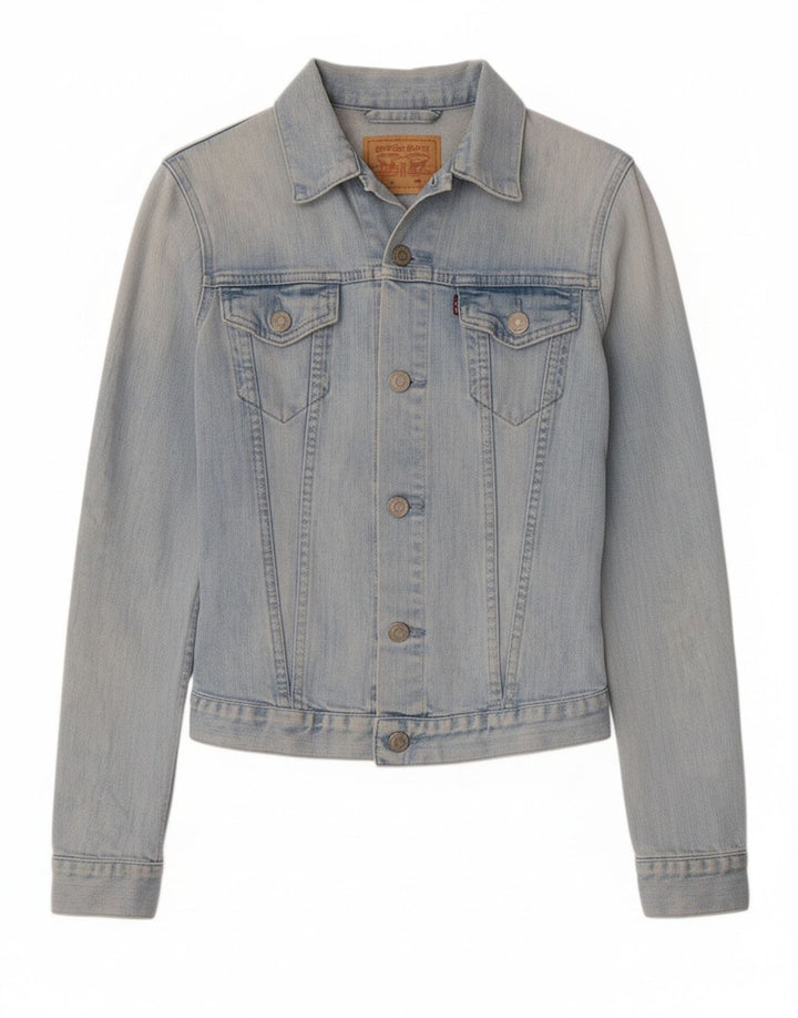 LEVI'S Womens Denim Jacket UK 10 Small Blue Cotton
