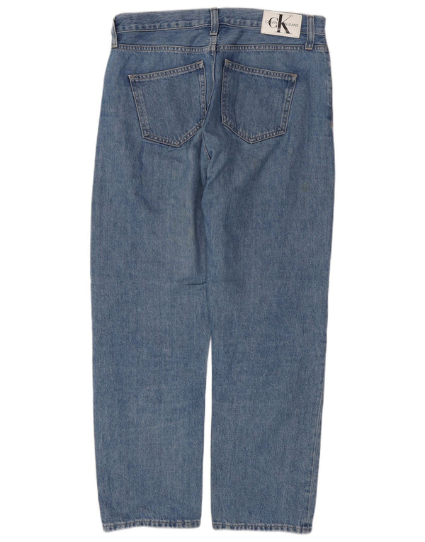 CALVIN KLEIN Mens High Waist Straight Jeans W30 L28 Blue Cotton