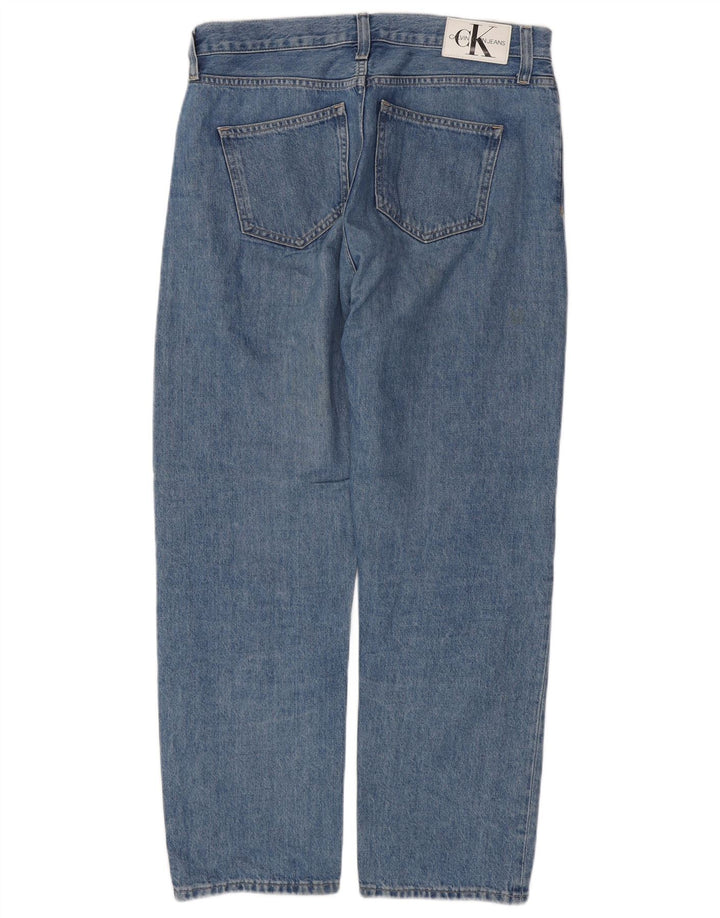 CALVIN KLEIN Mens High Waist Straight Jeans W30 L28 Blue Cotton