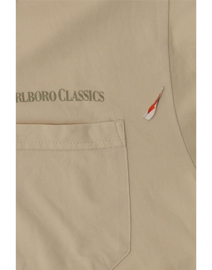 Marlboro Classics Mens Polo Shirt Medium Off White Cotton