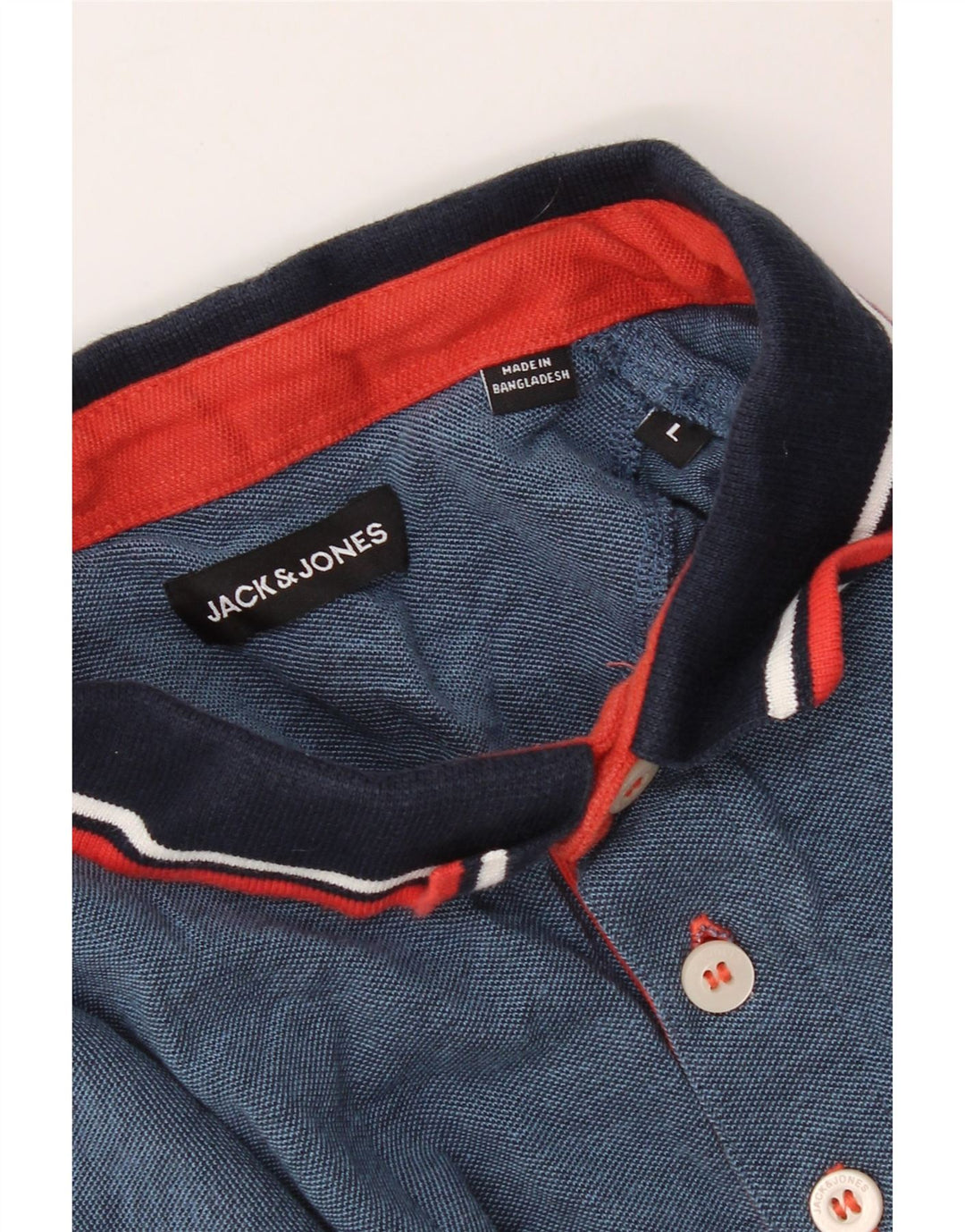 JACK & JONES Mens Polo Shirt Large Blue Cotton Vintage Jack & Jones and Second-Hand Jack & Jones from Messina Hembry 