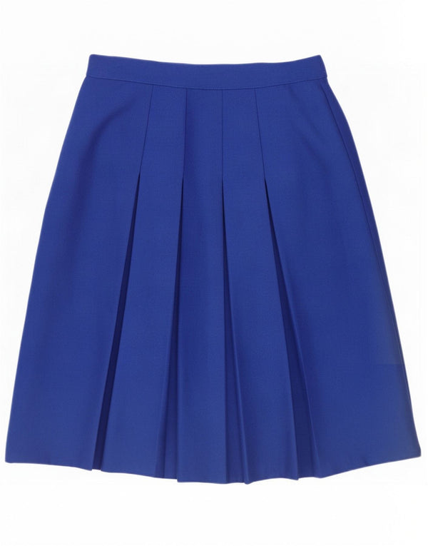 Emreco Womens Knife Pleated Skirt UK 16 Large W30 Blue New Wool