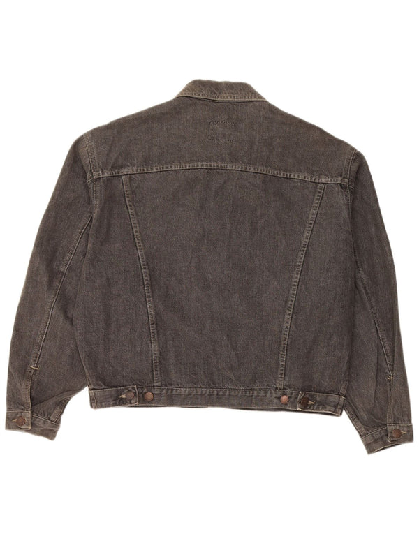 Benetton Mens Oversized Denim Jacket IT 46 Small Grey Cotton