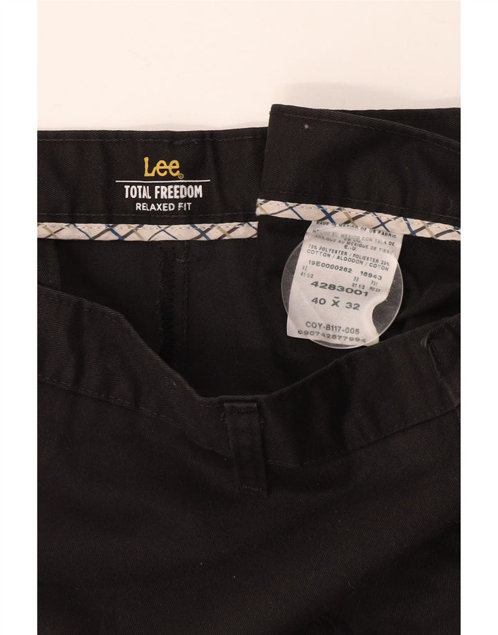 LEE Mens Relaxed Fit Chino Trousers W40 L32 Black Cotton
