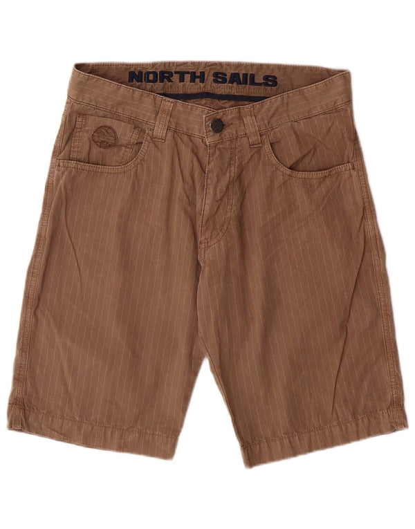 NORTH SAILS Mens Casual Shorts W30 Medium  Brown Striped Cotton
