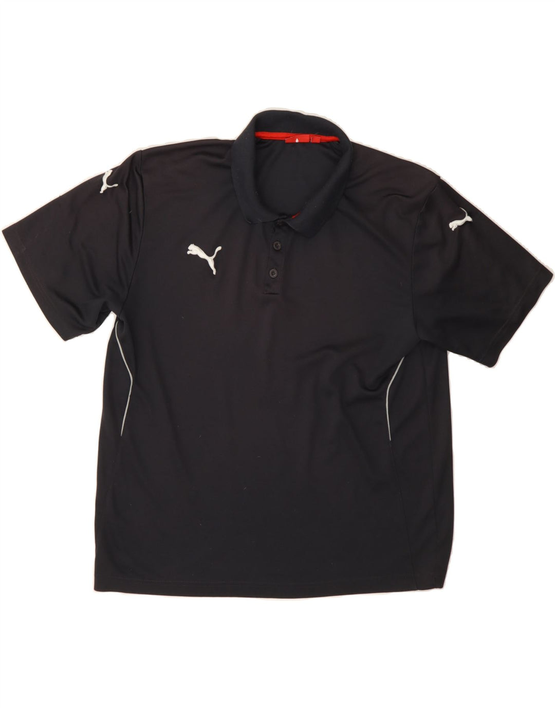 PUMA Mens Polo Shirt Large Black Polyester Vintage Puma and Second-Hand Puma from Messina Hembry 