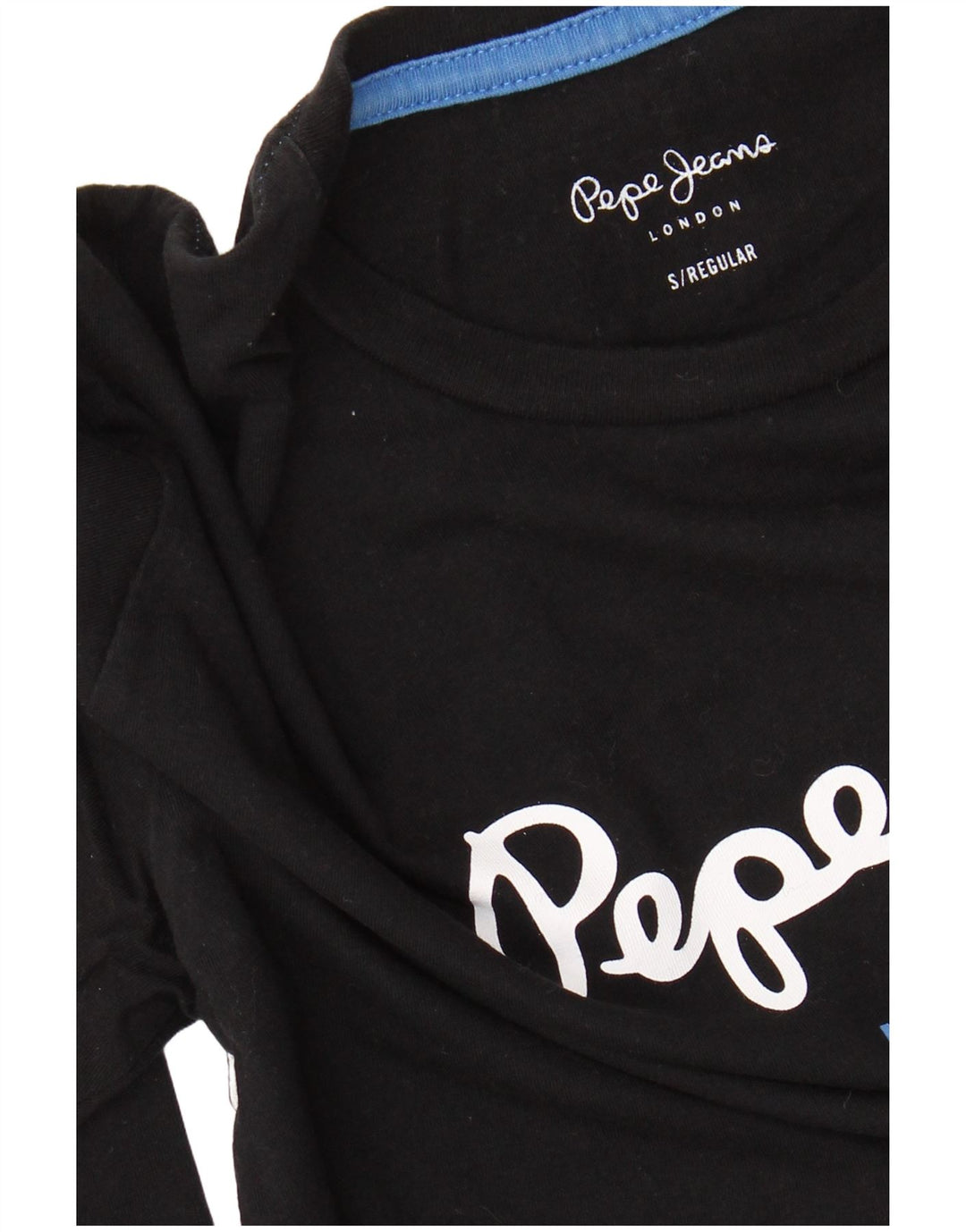 PEPE JEANS Mens Graphic Top Long Sleeve Small Black