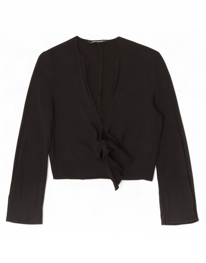 Zara Womens Bolero Top UK 12 Medium Black