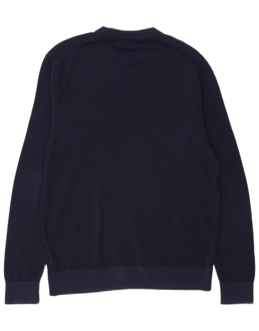 BROOKS BROTHERS Mens Crew Neck Jumper Sweater Medium Navy Blue Merino Wool