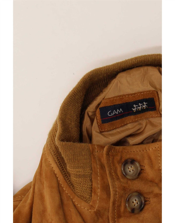 Vintage Mens Suede Bomber Jacket UK 42 XL Brown