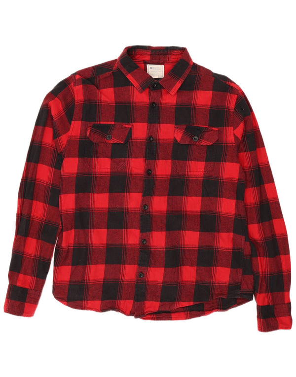 Mountain Warehouse Mens Flannel Shirt Medium Red Check Cotton